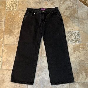 Edikted Raelynn Washed Low Rise Jeans Black Washed